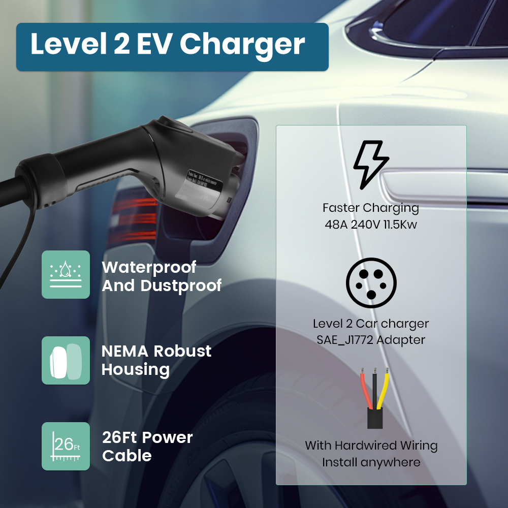 Pengisi Daya EV Junsun Level 2 - J1772 Evse 32A Level 2 Charger ulasan dan harga