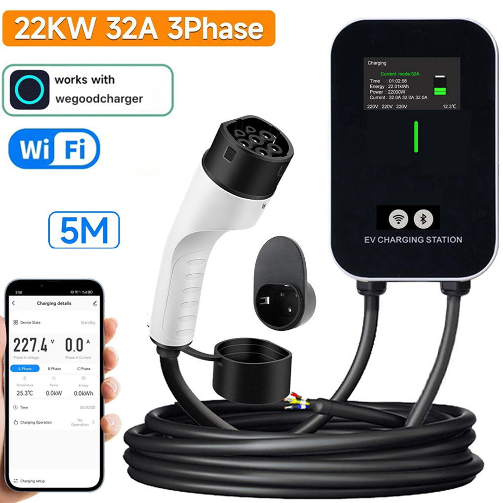 Pengisi Daya EV Kotak Dinding  - Ev Charger Type 2 22Kw 32A 3 Phase ulasan dan harga